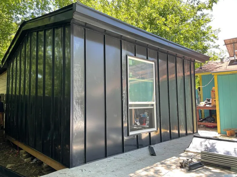 Black standing seam metal wall panels for Metal Roof Installation in Dingman